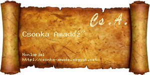 Csonka Amadé névjegykártya